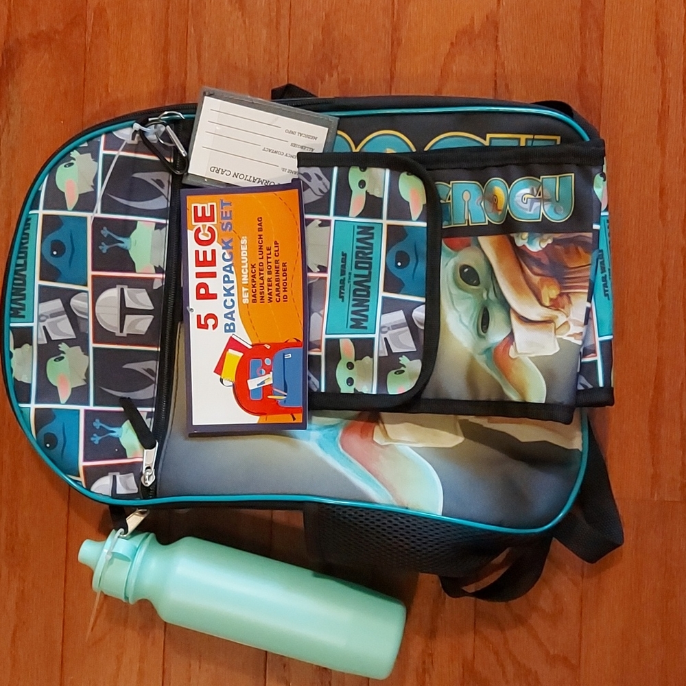 STAR WARS Madalorian GROGU Backpack 🎒 5PC Set